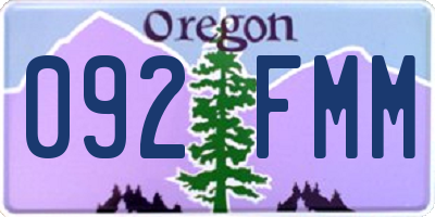OR license plate 092FMM
