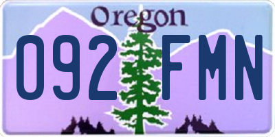 OR license plate 092FMN