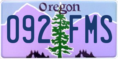 OR license plate 092FMS