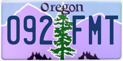 OR license plate 092FMT
