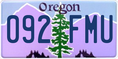 OR license plate 092FMU