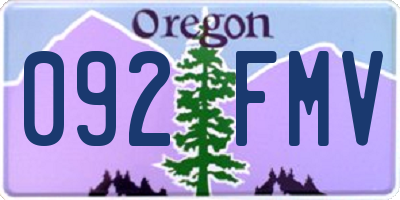 OR license plate 092FMV