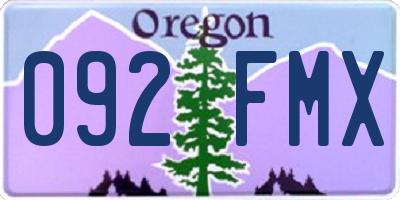 OR license plate 092FMX