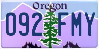 OR license plate 092FMY