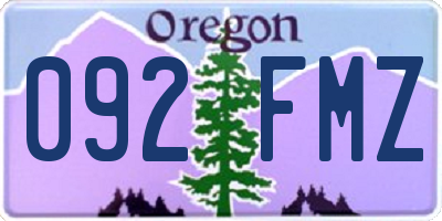 OR license plate 092FMZ
