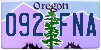 OR license plate 092FNA