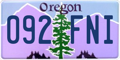 OR license plate 092FNI