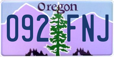 OR license plate 092FNJ