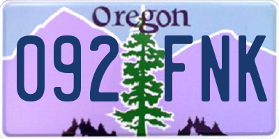 OR license plate 092FNK