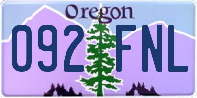 OR license plate 092FNL
