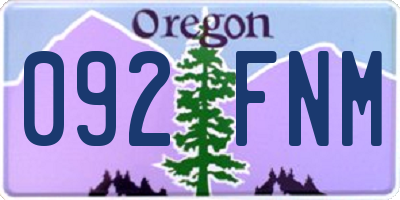 OR license plate 092FNM