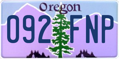OR license plate 092FNP