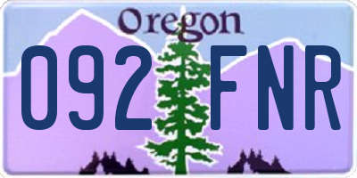 OR license plate 092FNR