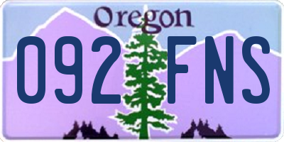 OR license plate 092FNS
