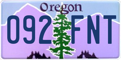 OR license plate 092FNT