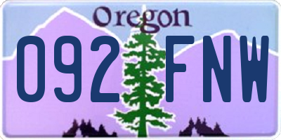 OR license plate 092FNW