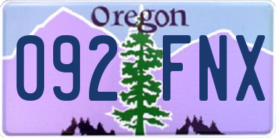 OR license plate 092FNX