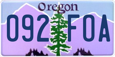 OR license plate 092FOA