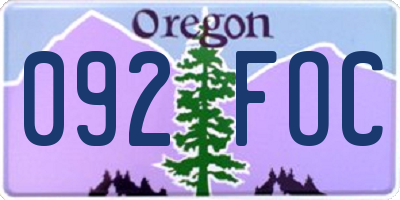 OR license plate 092FOC
