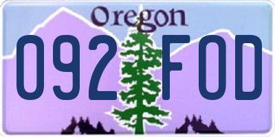 OR license plate 092FOD