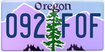 OR license plate 092FOF