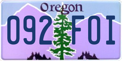 OR license plate 092FOI