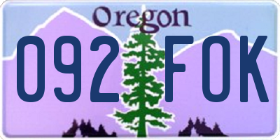 OR license plate 092FOK