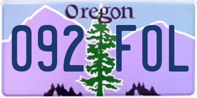 OR license plate 092FOL
