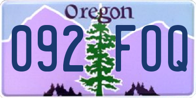 OR license plate 092FOQ