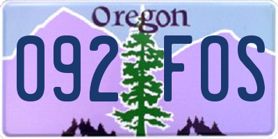 OR license plate 092FOS