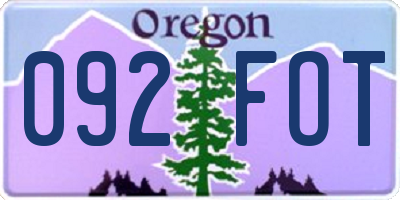 OR license plate 092FOT
