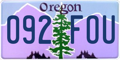 OR license plate 092FOU