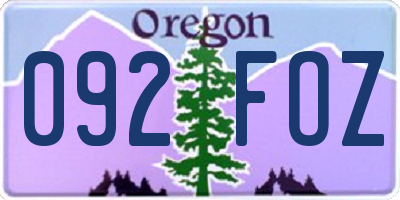 OR license plate 092FOZ
