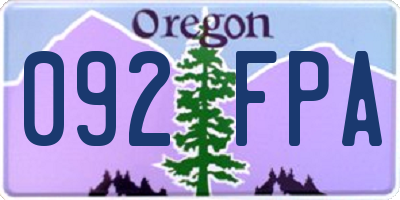 OR license plate 092FPA
