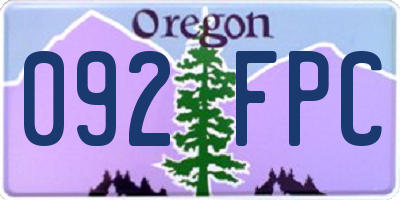 OR license plate 092FPC