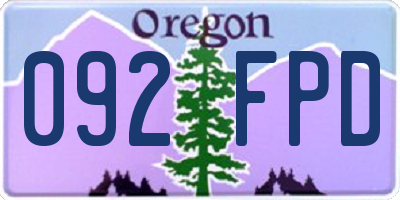 OR license plate 092FPD