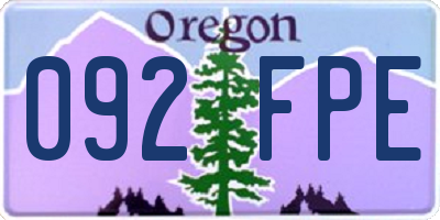 OR license plate 092FPE