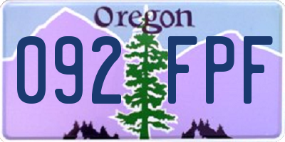 OR license plate 092FPF