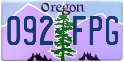OR license plate 092FPG