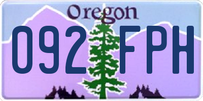 OR license plate 092FPH