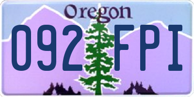 OR license plate 092FPI