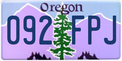OR license plate 092FPJ