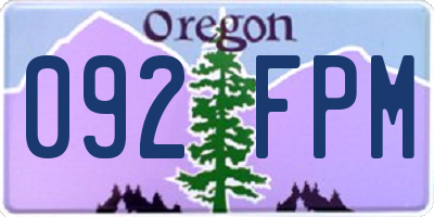 OR license plate 092FPM