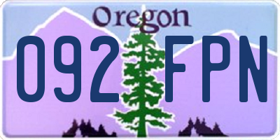 OR license plate 092FPN
