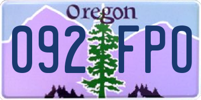 OR license plate 092FPO
