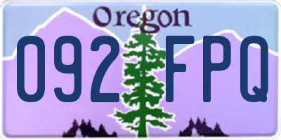 OR license plate 092FPQ