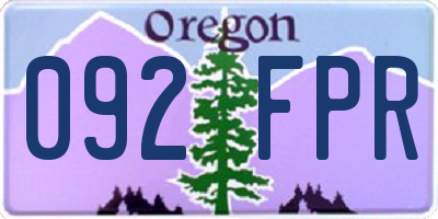 OR license plate 092FPR