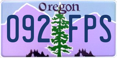 OR license plate 092FPS