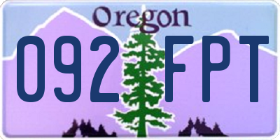 OR license plate 092FPT