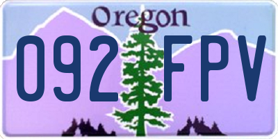 OR license plate 092FPV